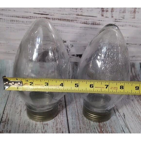 Light Bulb Glass Canister Jar Set of 2 DIY Fill Your Own Gift 8.5" x5" - Picture 6 of 8